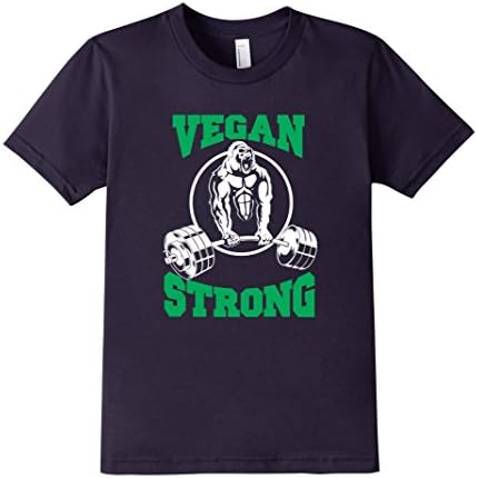 Kids Vegan Strong- Vegans Vegetarians Plant Based Gym T Shirt 6 Navy