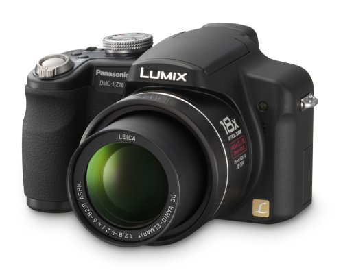 Panasonic Lumix DMC-FZ18K 8.1MP Digital Camera with 18x Wide Angle MEGA Optical Image Stabilized Zoom (Black)