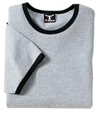 NEW Hanes Beefy - Ringer T-Shirt Lt Steel/Black-M