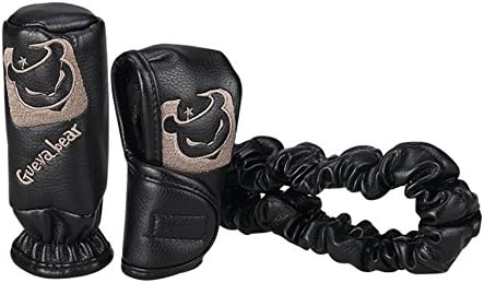 YESER 3pcs Auto Car Hand Brake Cover Case Gear Shift Cover Sleeve Rear View Mirror Cover Cushion Cartoon Bear (Black)