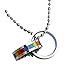 PAMTIER GAY Pride Rainbow Double Cross Rings Pendant Necklace Lgbt Lesbian Flag with Chain Homosexual