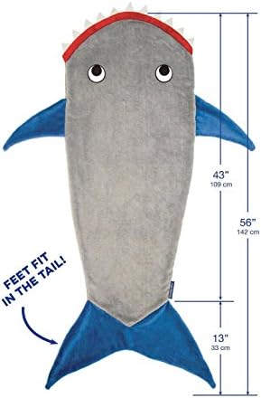 BYU Home Mermaid Tail Blanket for Kids£¬Warm Sleepping Shark Throw Blanket Gray&amp;Blue