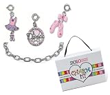 CHARM IT! I Love Dance Ballet Themed Set of 3 Charms & Silver Bracelet Set in Gift Box!