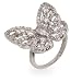 Eve's Addiction Sterling Silver CZ Butterfly Ring