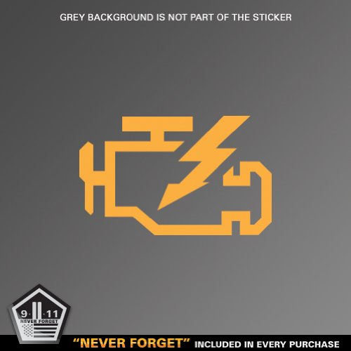 (2x) 7" CEL Check Engine Light Logo Sticker Vinyl Decals