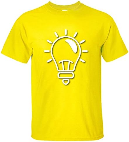 VOTVO Men's White Bulb Short Sleeve T Shirts yellow XL