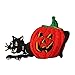 ID 0815 Black Cat and Jack-O-Lantern Patch Halloween Embroidered IronOn Applique