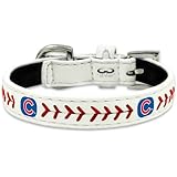 Chicago Cubs Classic Leather Baseball Dog Collar