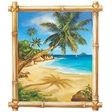 Buy : Tropical Beach Ocean Palm Tree Bamboo Window Wall Mural