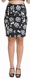 Living Dead Souls Womens OFF DICE ROCKABILLY PENCIL Skirt -Black