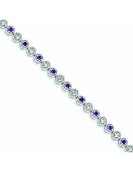 Genuine .925 Sterling Silver Amethyst Diamond Bracelet 6.3 Grams . 100% Satisfaction Guaranteed.