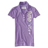 エアロポステール Aeropostale 【並行輸入品】 ﾚﾃﾞｨｰｽ 半袖 ポロシャツ 【vertical aero graphic jersey polo】　パープル