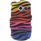 Hard Snap-on Rubberized With COLORED ZEBRA Design Faceplate Sleeve Cover Ca ....