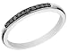 Black Diamond Stackable Ring 1/10 Carat (ctw) in 14K White Gold with Black Rhodium