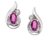 Pink Tourmaline and Diamond Earrings in White Gold