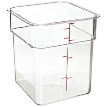 Cambro 4SFSCW 4 qt Capacity, 7-1/4" Length x 7-1/4" Width x 7-3/8" Height, CamSquare Camwear Clear Polycarbonate Food Storage Container (Cover Sold Separately)