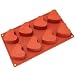 Freshware 8-Cavity Heart Muffin Silicone Mold and Baking Pan