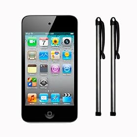 IPOD TOUCH 4TH GENERATION CAPACITIVE TOUCHSCREEN STYLUS TWIN PACK - SILVER PART OF THE QUBITS ACCESSORIES RANGE