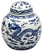 Unique Gift Idea For Her Him Man Woman - 6" Ming Porcelain Oriental Tea Jar w/ Dragon Art