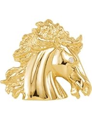 10k Yellow Gold The Magnificent Lipizzaner Horse Head Pendant