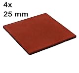 Fallschutzmatten Set 50x50 cm rot Stärke 25 mm 4 Stück