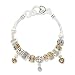 Two Tone Heart Designer Style Charm Bracelet Fashion Jewelry