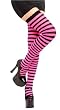 Black & Pink Striped Thigh High Pantyhose