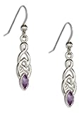 Sterling Silver Celtic Weave with Marquis Amethyst Earrings.