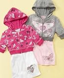 Beautees Little Girl Cropped Hoodie and Tee