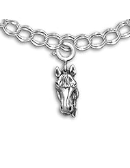 Sterling Silver Facing Horse Charm for Charm Bracelet by The Magic Zoo