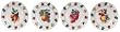 Artistically designed dinnerware fruits motif salad / dessert / sandwich plates 7.5" Set/4