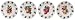 Artistically designed dinnerware fruits motif salad / dessert / sandwich plates 7.5" Set/4