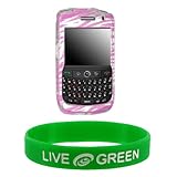 Pink and Silver Zebra Design Snap-On Case Cover for RIM BlackBerry Curve 89 ....