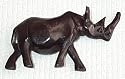 Rhino Rhinoceros - Ebony Wood Wooden Miniature Animal Made in Kenya