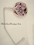 Jeweled Handbag Purse Hanger Hook- Jeweled Heart