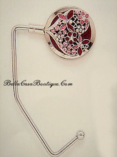 Jeweled Handbag Purse Hanger Hook- Jeweled Heart