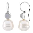 14K White Gold Paspaley South Sea Cultured Pearl and Chalcedony Earrings - 11.00mm