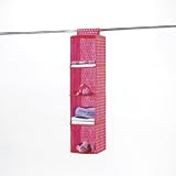 H & L Russel Sweater Organiser, 4 Pocket Ultratex, Pink with White Dots, 22.5 x 22.5 x 90 cm