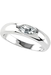 Tommaso Design Genuine White Topaz Ring