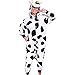 Silver Lilly Unisex Adult Pajamas - Plush One Piece Cosplay Cow Animal Costume