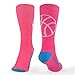 Athletic Half Cushioned Crew Socks | Basketball Silhouette Design | Pink/Blue