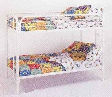 Twin Size Metal Bunk White Finish