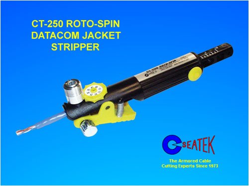 CT-250 ROTO-SPIN Datacom Jacket stripper. Perfect to Strip Fiber-Optic, Category 5, Datacomm Virtually any Jacketed Cable!