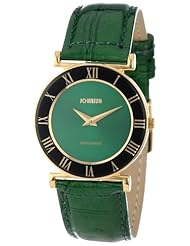 Jowissa Womens J2.045.M Roma Gold PVD Green Roman Numeral Watch
