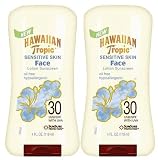 Hawaiian Tropic Sensitive Skin Oil Free Faces Lotion SPF 30 Sunscreen-4 oz, 2 ct (Quantity of 2)