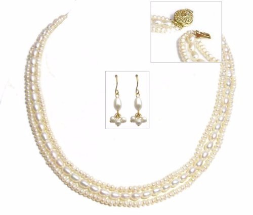 Click here to buy Tres Gorgeous Fresh Water Pearl Necklace and Earring Set.