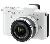 NIKON 1 V1 in white + 10-30 mm Lens + 8 GB Class 10 SDHC Memory Card + SLM-C200 semi-rigid protective case – black . Picture