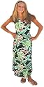 Hawaii Garden - Hawaiian Long Tank Dress in Black, Navy Blue and Red