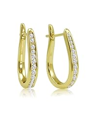 1/4ct tw Diamond Hoop Earrings in 10K Yellow Gold
