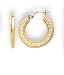 14K Yellow Gold "Greek Key" Hoop Earrings - 0.75"